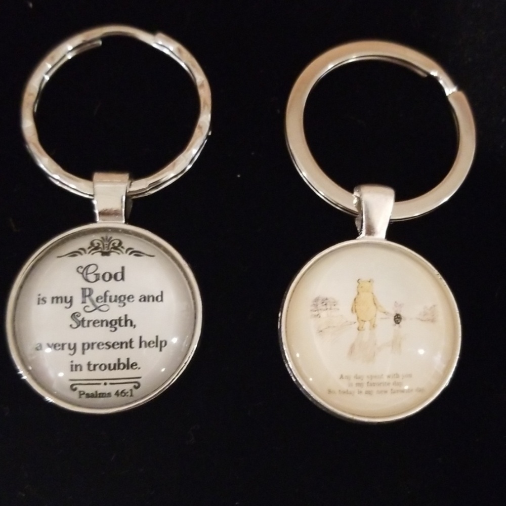 Psalms and Pooh Keychain -Set of Two